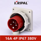 16A 380V IP67 IECの円形はパネルが赤い取付けた産業プラグをピンで止める