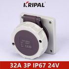 IP67 48V 32A 2 Pin IECの低電圧の産業電力ソケットのパネルは取付けた